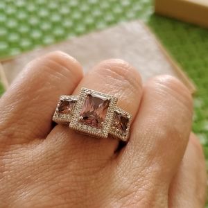 Ring Bomb Pop Rhodolite and White Topaz Ring